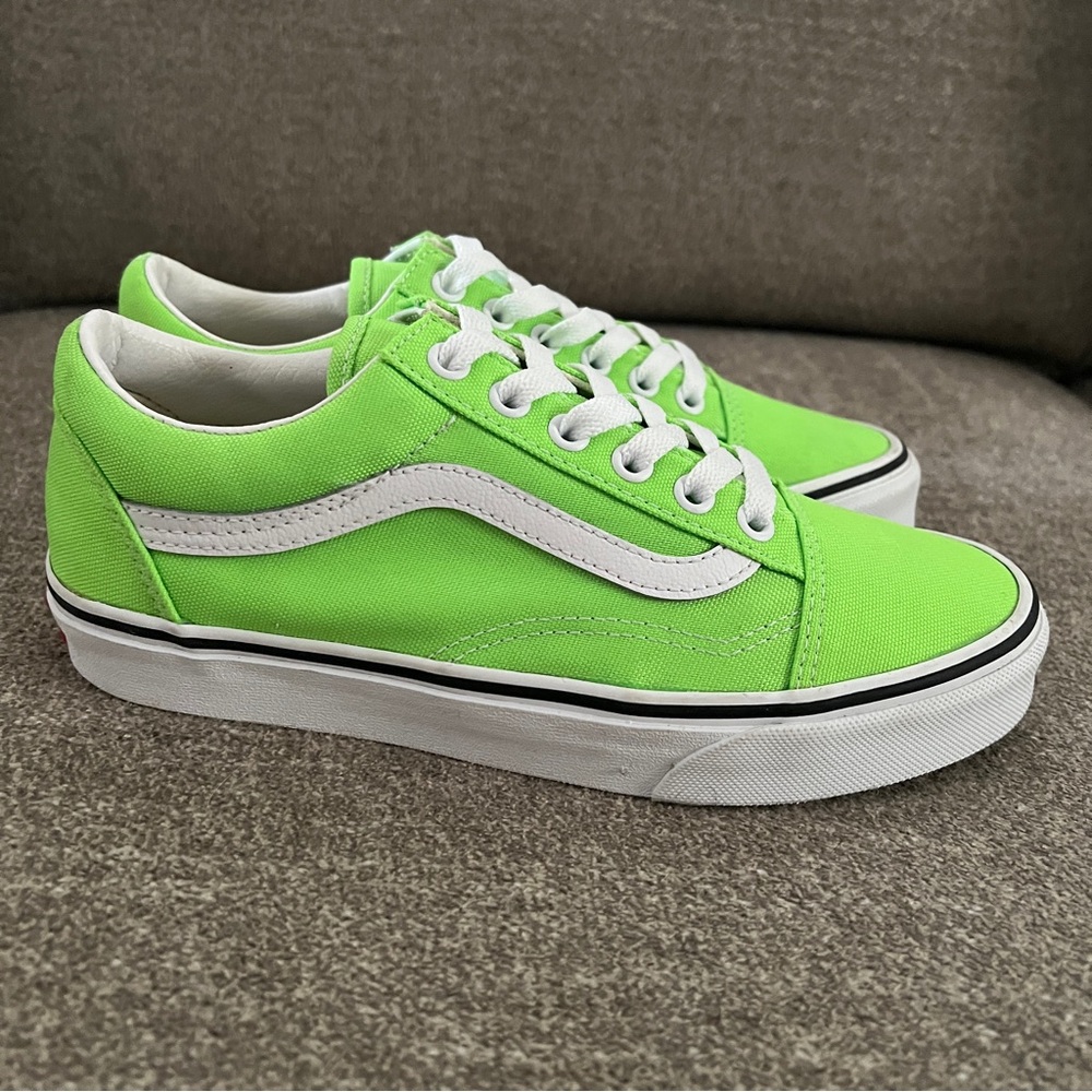 Vans Old Skool Neon Lime Green Sneakers Skate Shoes Festival Streetwear Size 7 - Picture 7 of 11
